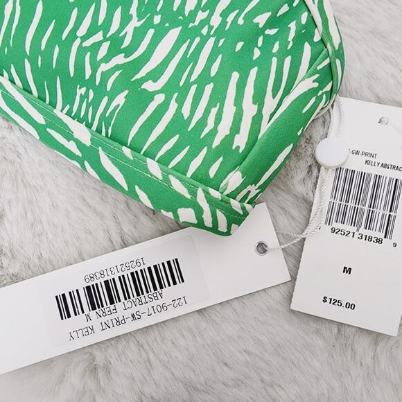 NWT Jonathan Simkhai Green Aliana Strappy V-Neck Bikini Swim Top - Picture 8 of 11